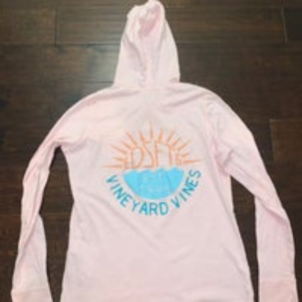 Women’s Vineyard Vines Pink EDSFTG Light Hoodie Long-sleeve Shirt-Small